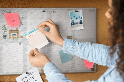 Painel em cortiça Planejador aconchegante