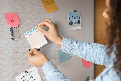 Quadro de aviso de cortiça Planejador de decoração para casa