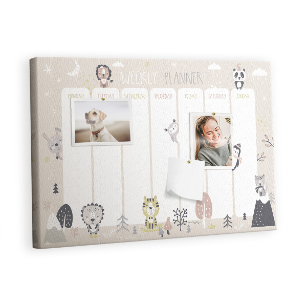 Painel em cortiça Plano semanal