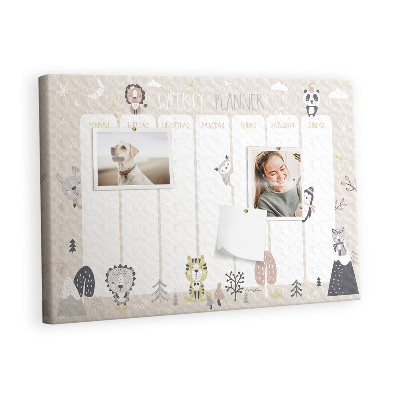 Painel em cortiça Plano semanal