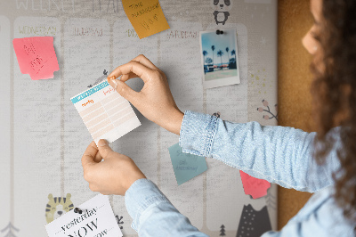 Painel em cortiça Plano semanal