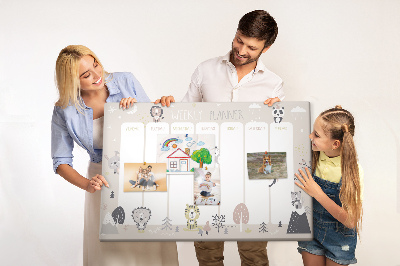 Painel em cortiça Plano semanal