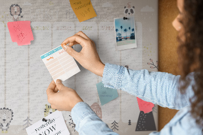 Painel em cortiça Plano semanal