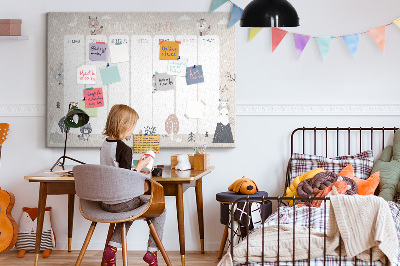 Quadro de aviso de cortiça Planejador de animais