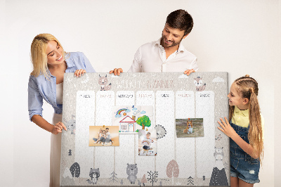 Quadro de aviso de cortiça Planejador de animais