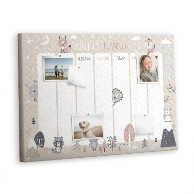 Quadro de aviso de cortiça Planejador de animais