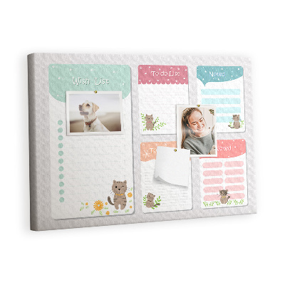 Quadro em cortiça Lista de desejos