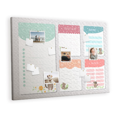 Quadro em cortiça Lista de desejos