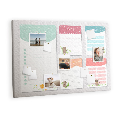 Quadro em cortiça Lista de desejos