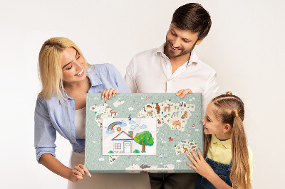 Painel em cortiça Mapa de animais