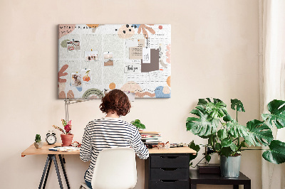 Quadro de aviso de cortiça Formas abstratas