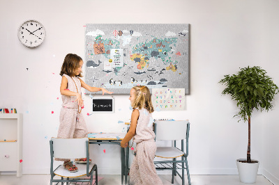 Quadro em cortiça Mapa de desenho animado