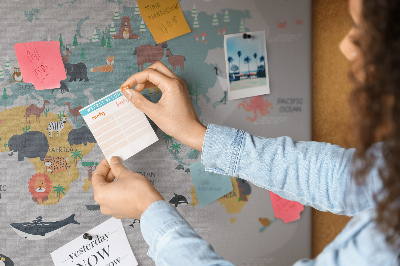 Quadro em cortiça Mapa de desenho animado