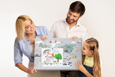 Quadro em cortiça Mapa de desenho animado