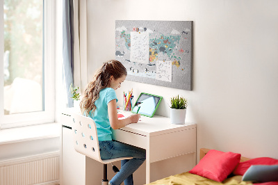 Quadro em cortiça Mapa de desenho animado