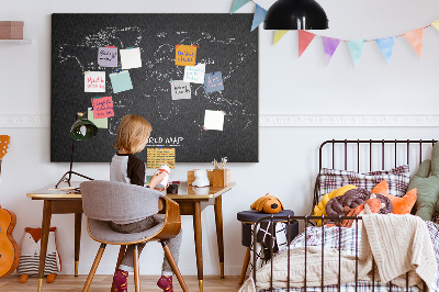 Painel em cortiça Países do mapa mundial