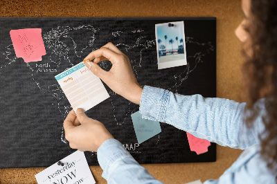 Painel em cortiça Países do mapa mundial