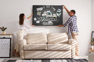 Quadro em cortiça Citação de aventura