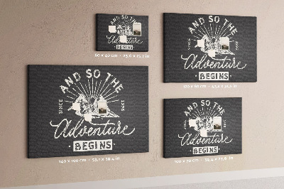 Quadro em cortiça Citação de aventura