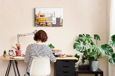 Quadro em cortiça Férias de carro