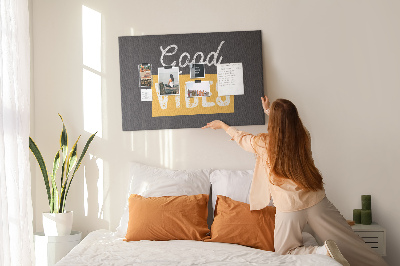 Quadro de aviso de cortiça Citação motivacional