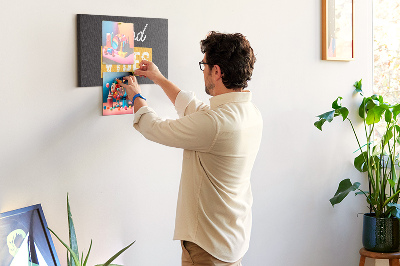 Quadro de aviso de cortiça Citação motivacional