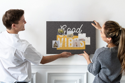 Quadro de aviso de cortiça Citação motivacional