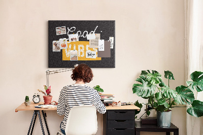 Quadro de aviso de cortiça Citação motivacional