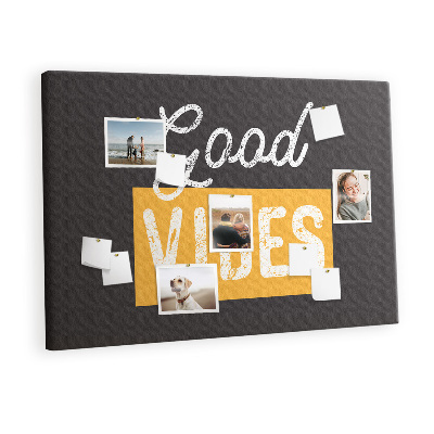 Quadro de aviso de cortiça Citação motivacional