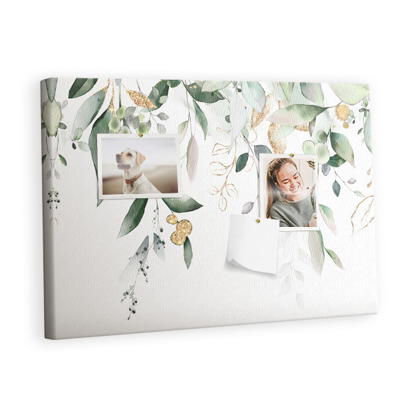 Quadro de aviso de cortiça Folhas, plantas da natureza