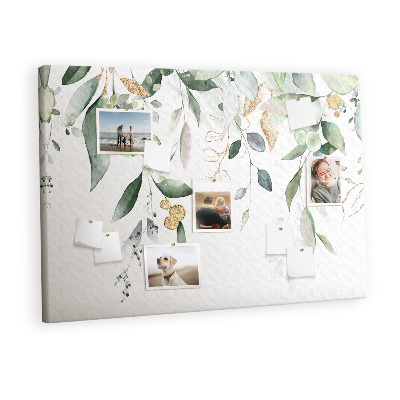 Quadro de aviso de cortiça Folhas, plantas da natureza