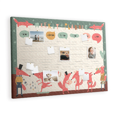 Quadro de aviso de cortiça Planejador infantil