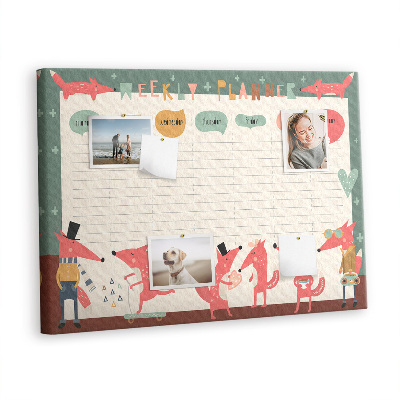 Quadro de aviso de cortiça Planejador infantil