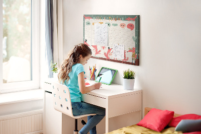 Quadro de aviso de cortiça Planejador infantil