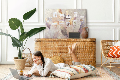 Painel em cortiça Plantas em aquarela