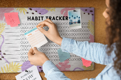 Quadro de aviso de cortiça Rastreamento de hábitos