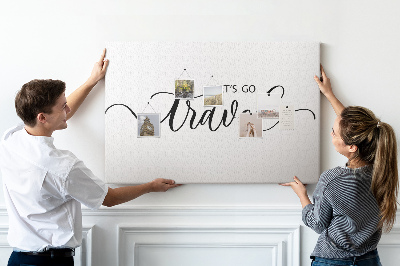 Quadro em cortiça A inscrição viaja