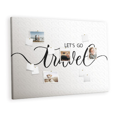 Quadro em cortiça A inscrição viaja