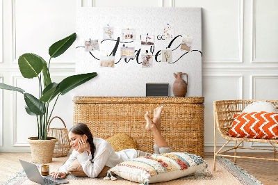 Quadro em cortiça A inscrição viaja