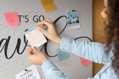 Quadro em cortiça A inscrição viaja