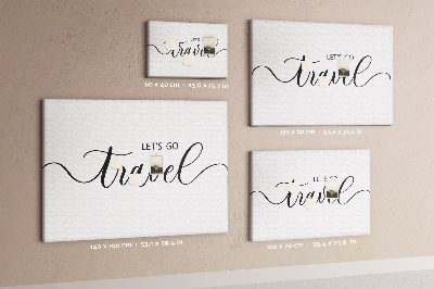 Quadro em cortiça A inscrição viaja