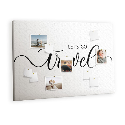 Quadro em cortiça A inscrição viaja