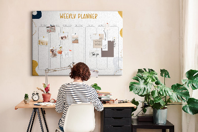 Quadro de aviso de cortiça Planejador semanal