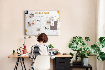 Quadro de aviso de cortiça Planejador semanal