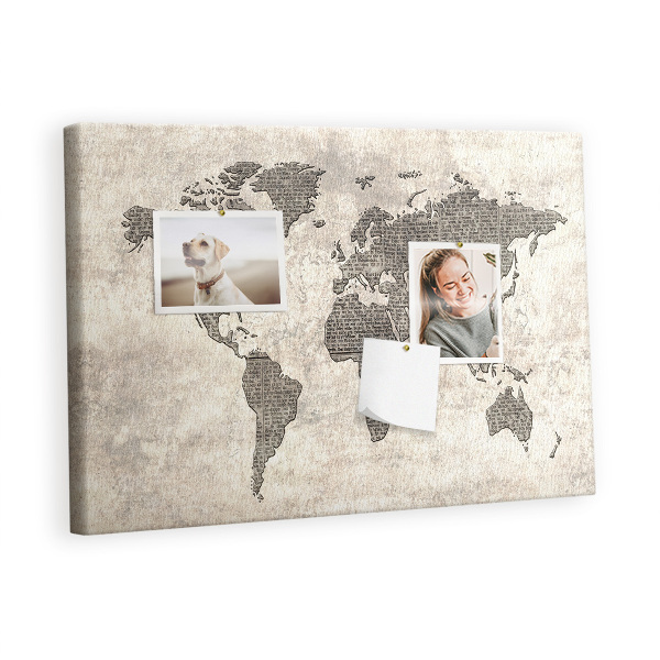 Painel em cortiça Mapa de jornal