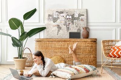 Painel em cortiça Mapa de jornal