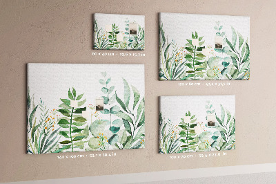Quadro de aviso de cortiça Folhas em aquarela