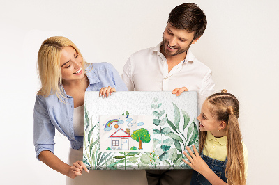 Quadro de aviso de cortiça Folhas em aquarela