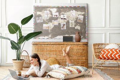 Quadro em cortiça Mapa-múndi marrom