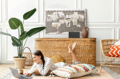 Quadro em cortiça Mapa-múndi marrom